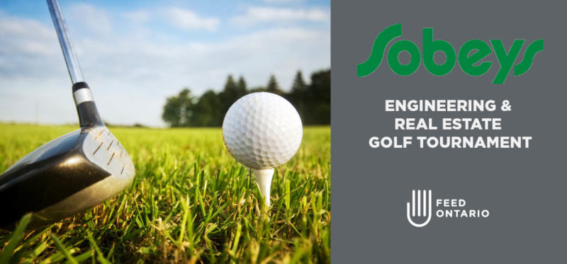 A Feed Ontario poster for Sobeys Engineering & Real Estate Golf Tournament