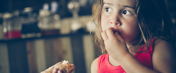 A picture of a girl eating