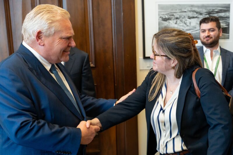 Feed Ontario CEO shakes hands with Premier Doug Ford at our Day of Action