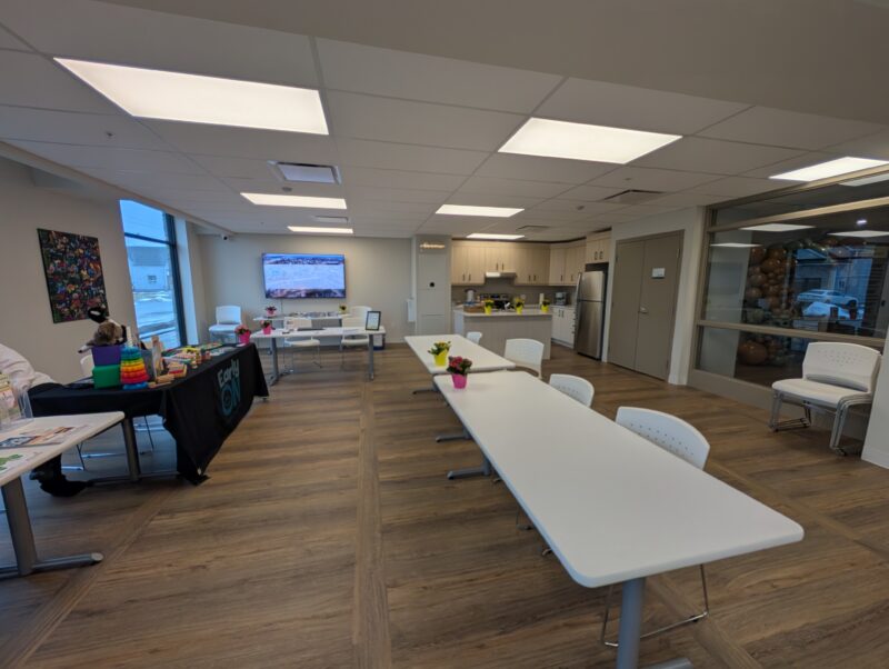 A room with a long table in Chestnut Place.