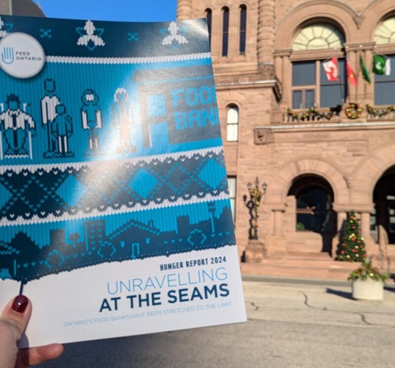 The 2024 Hunger Report in front of Queen's Park.