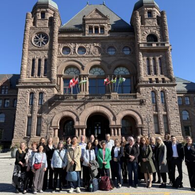 Representatives from food banks across the province outside Queen's Park, before meeting with MPPs to share solutions to the root causes of hunger.