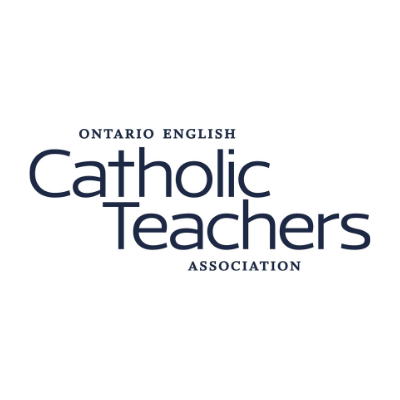 OECTA Logo of the Ontario English Catholic Teachers Association with the text arranged in a centered, stacked format.